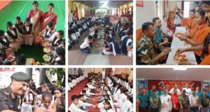 Vidya Bharti's girls tie Rakshasutra on the occasion of Rakshabandhan